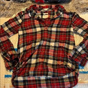 American Eagle Outfitters Holiday Plaid Flannel Shirt